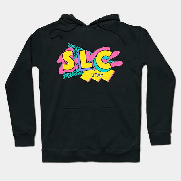 Retro 90s Salt Lake City SLC / Rad Memphis Style / 90s Vibes Hoodie by Now Boarding